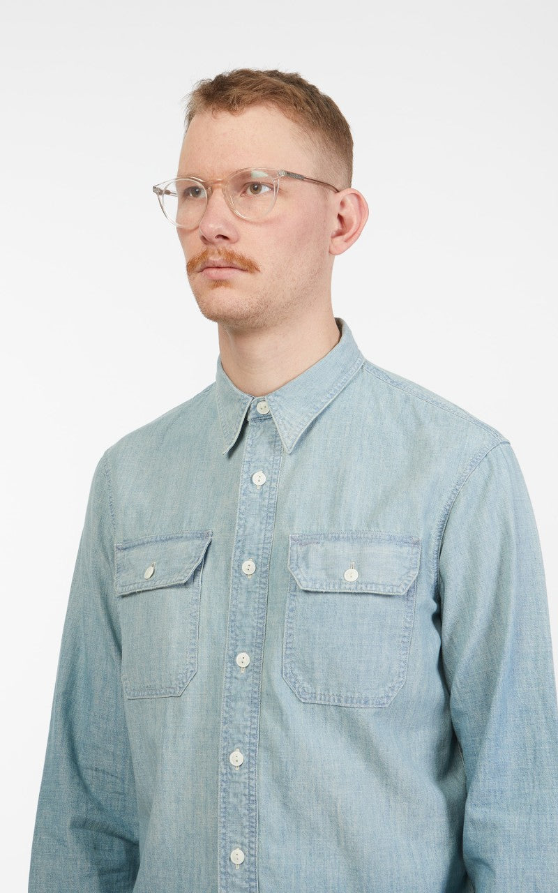 RRL Illinois Work Shirt Chambray Indigo
