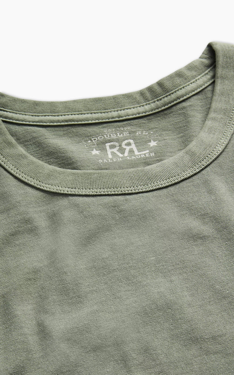RRL Garment-Dyed Crewneck T-Shirt Forest Green