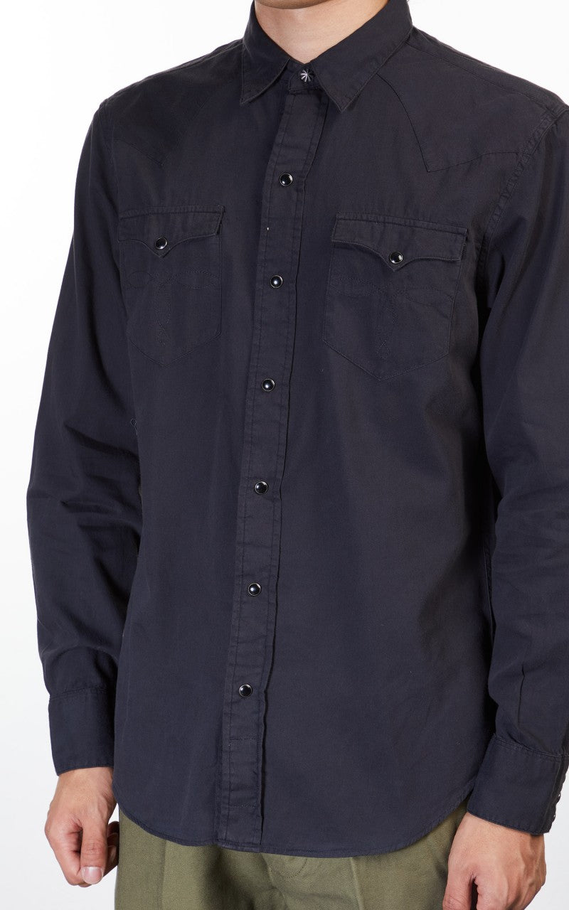RRL Heritage WST Long Sleeve Sport Shirt Black