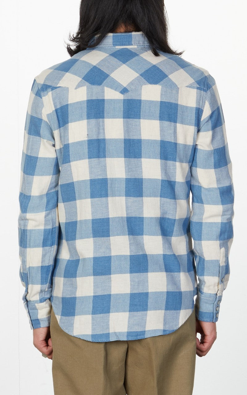 RRL Buffalo Western Shirt Indigo/Cream