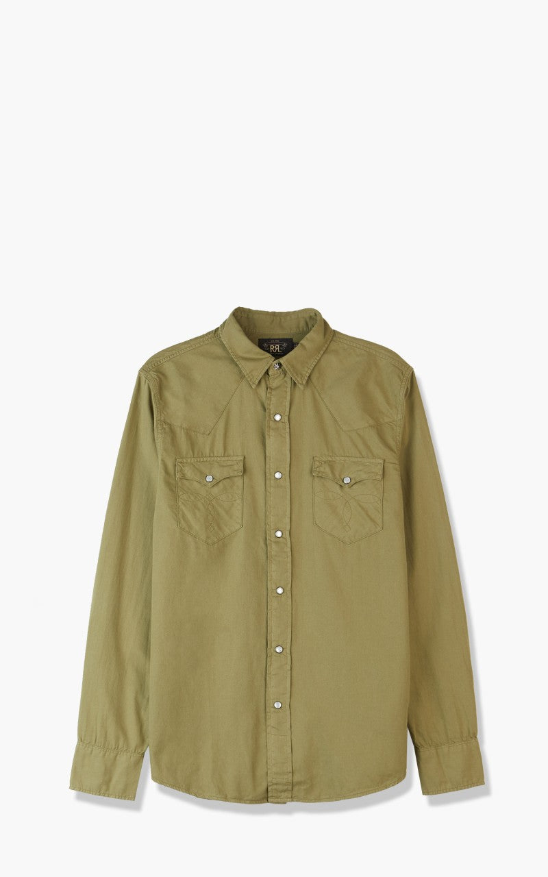 RRL Buffalo Western Shirt Twill Olive Drab