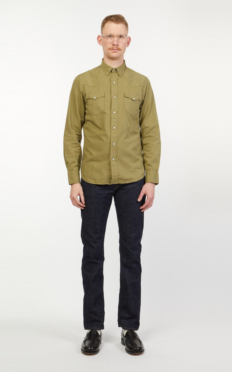 RRL Buffalo Western Shirt Twill Olive Drab