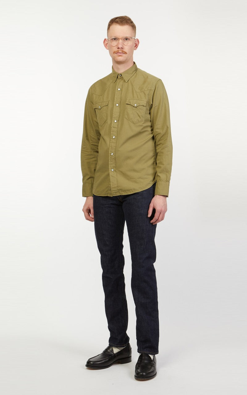 RRL Buffalo Western Shirt Twill Olive Drab