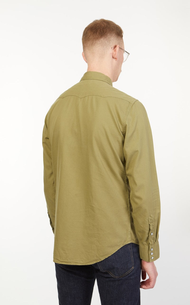 RRL Buffalo Western Shirt Twill Olive Drab