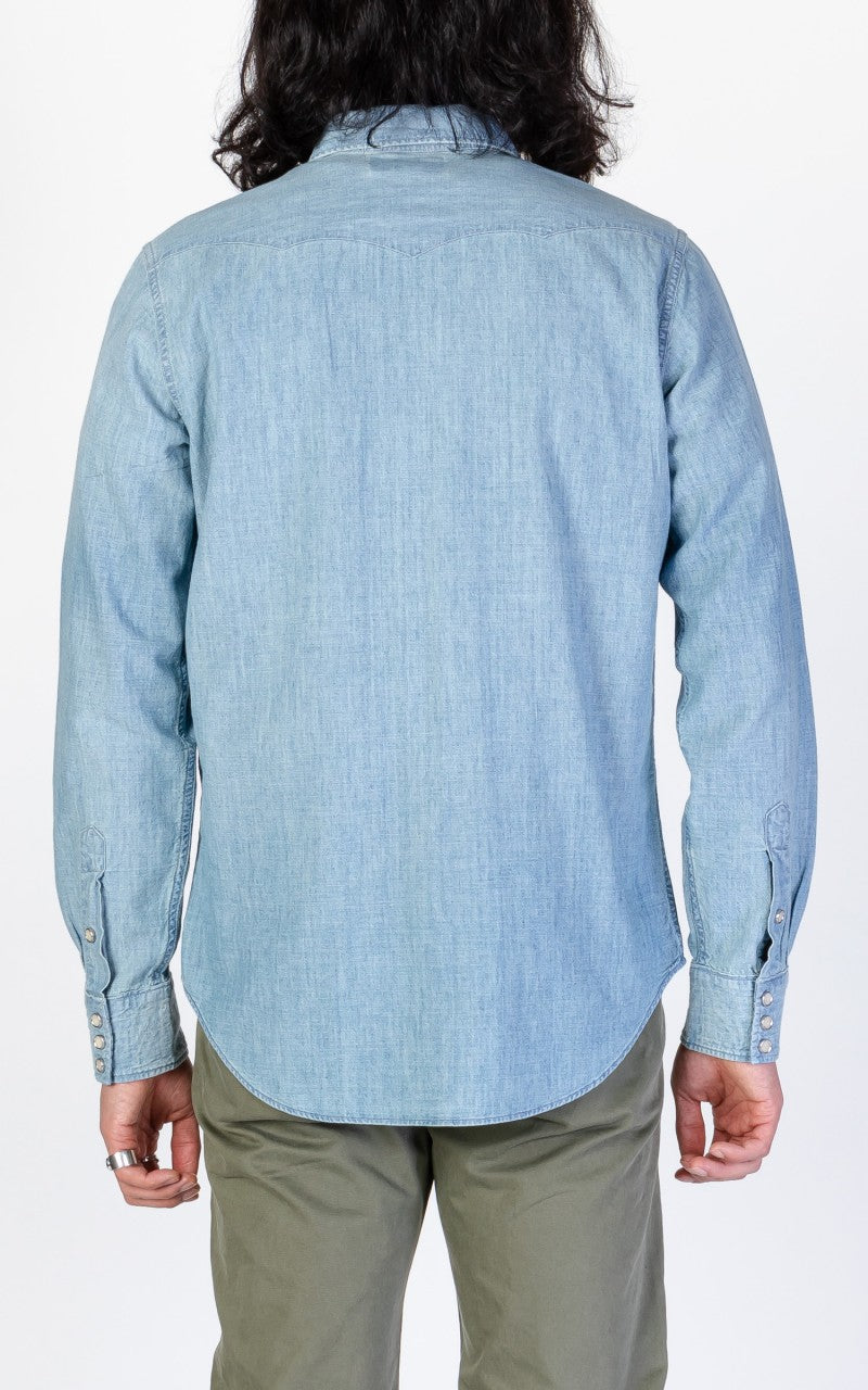 RRL Buffalo Western Shirt Chambray Davey Wash