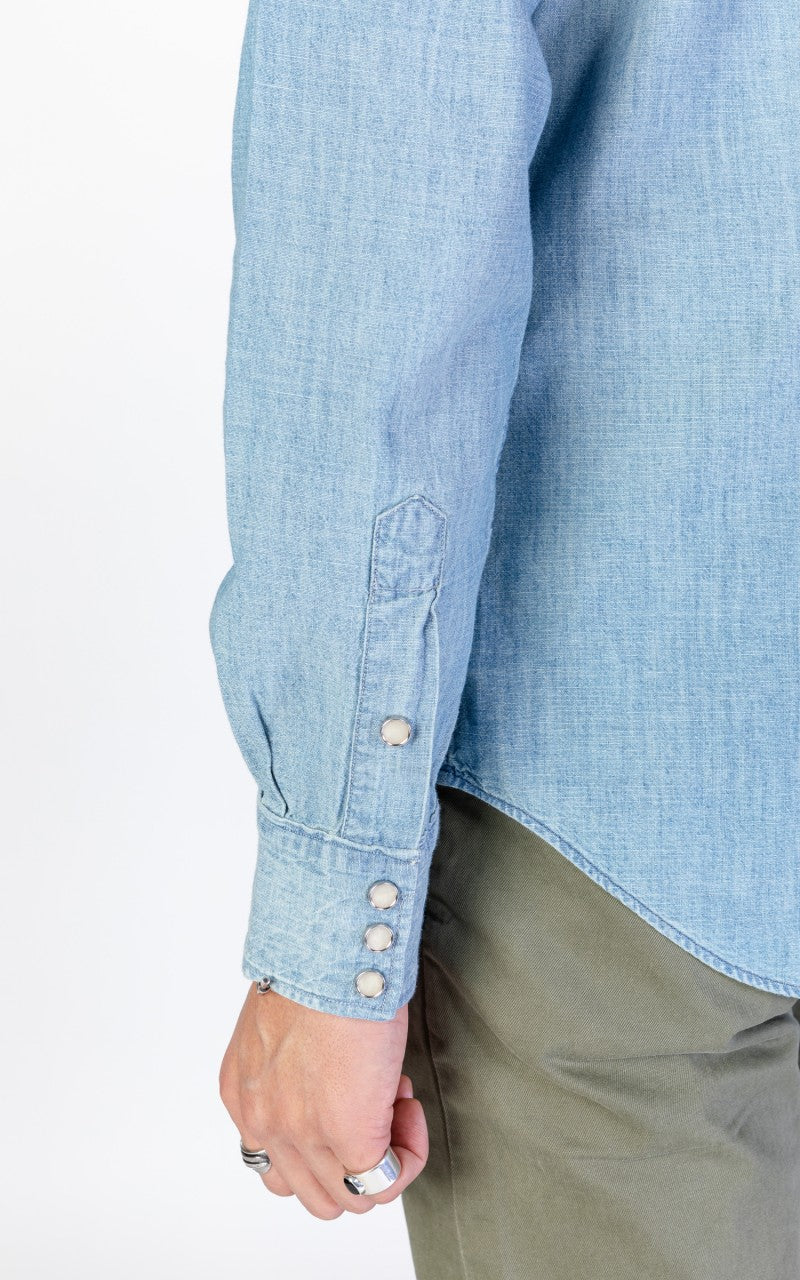 RRL Buffalo Western Shirt Chambray Davey Wash
