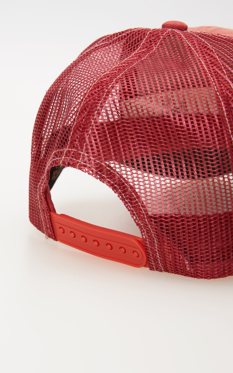 RRL Denim Mesh Trucker Cap Faded Red