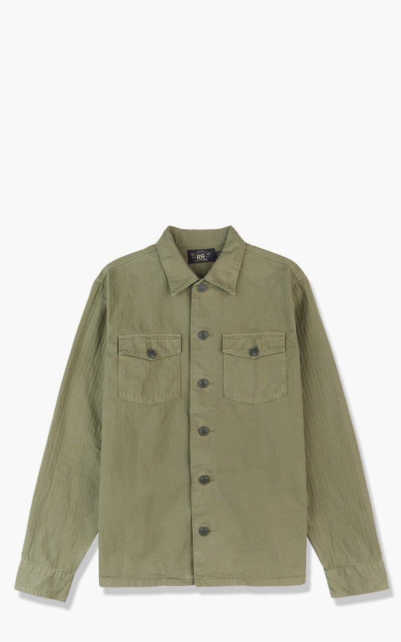 RRL Barrow Military Longsleeve HBT Shirt Military Olive