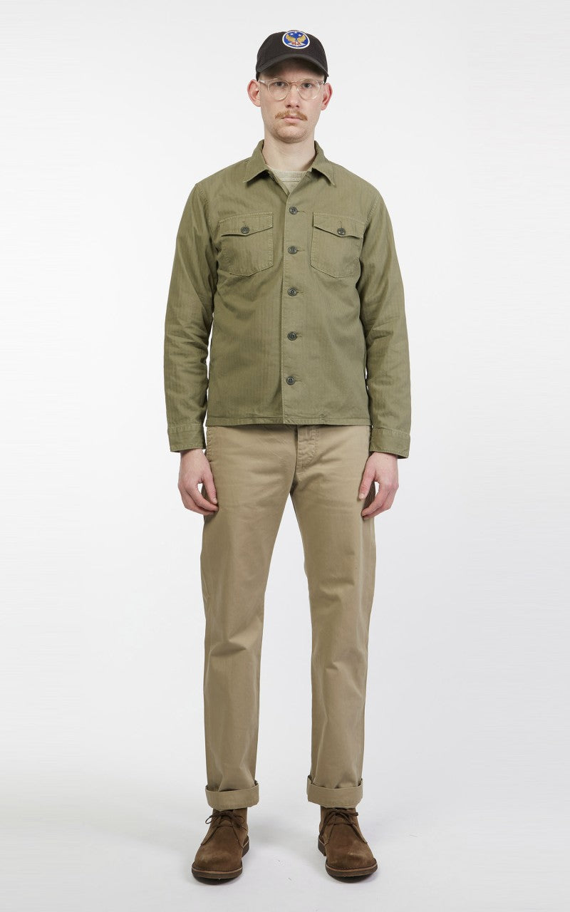 RRL Barrow Military Longsleeve HBT Shirt Military Olive