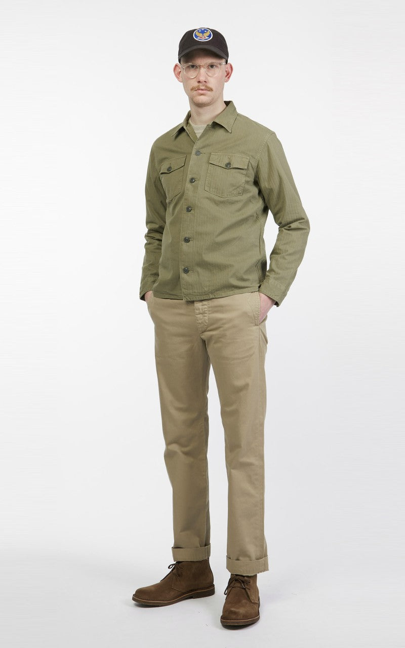 RRL Barrow Military Longsleeve HBT Shirt Military Olive