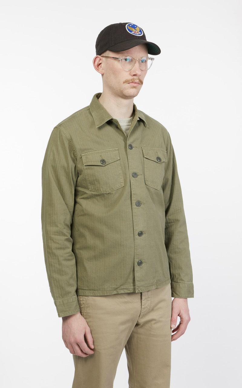 RRL Barrow Military Longsleeve HBT Shirt Military Olive