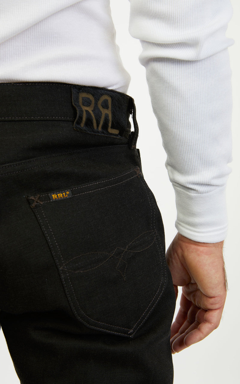 RRL High Slim Jeans Black Selvedge