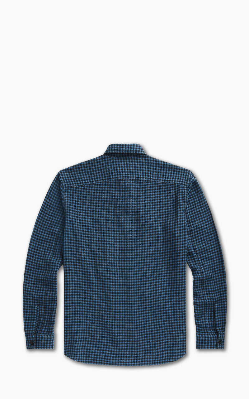 RRL Cotton-Linen Workshirt Indigo Blue/Sulphur Black