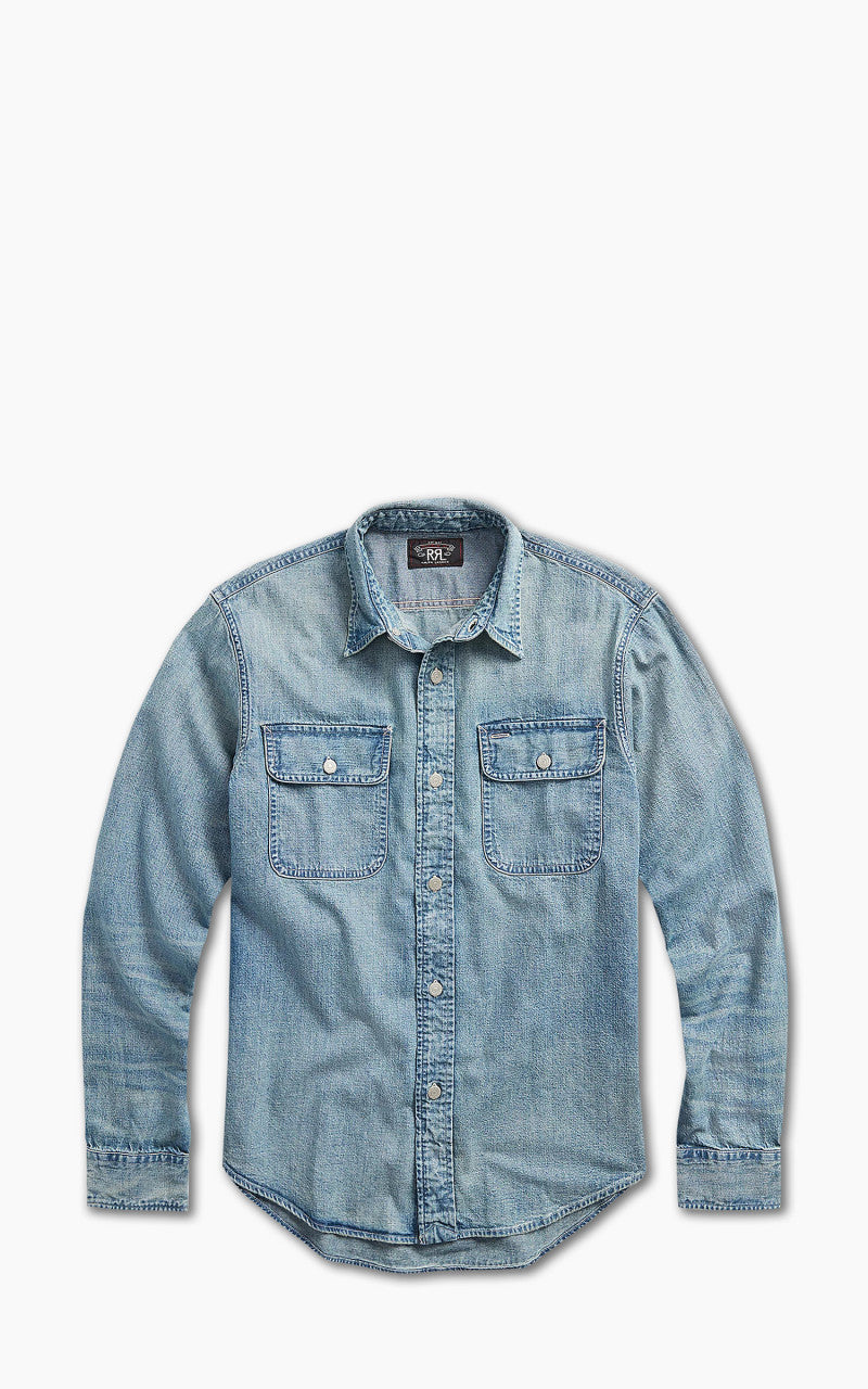 RRL Lot 93 Work Shirt Denim Indigo Clearfield Wash