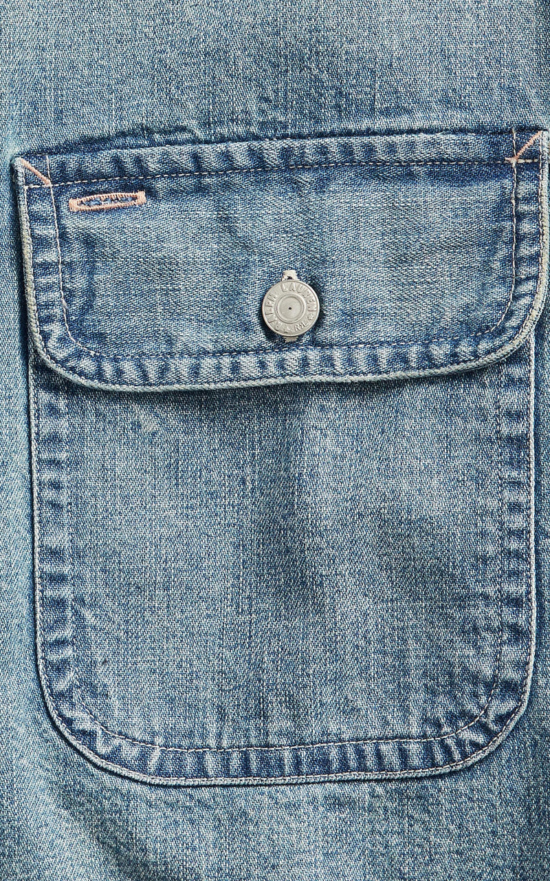 RRL Lot 93 Work Shirt Denim Indigo Clearfield Wash
