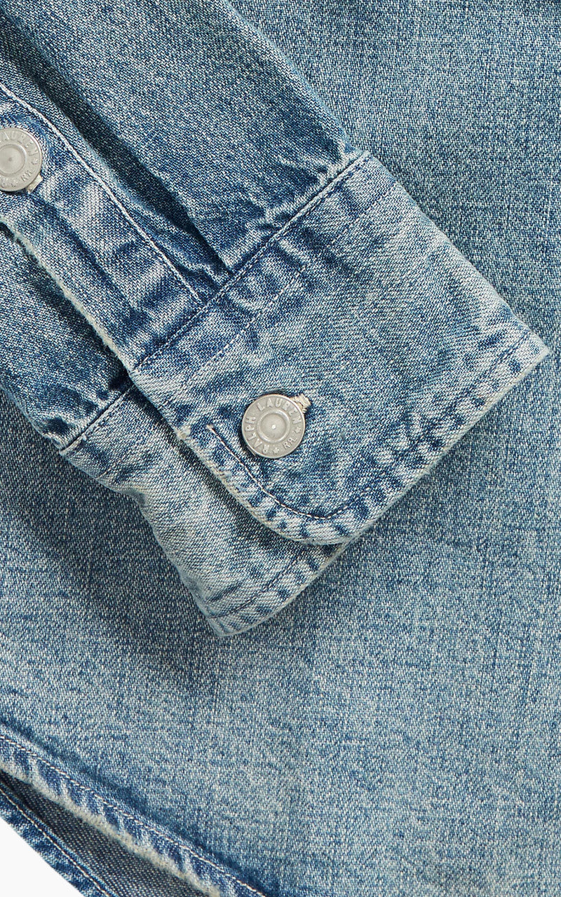 RRL Lot 93 Work Shirt Denim Indigo Clearfield Wash