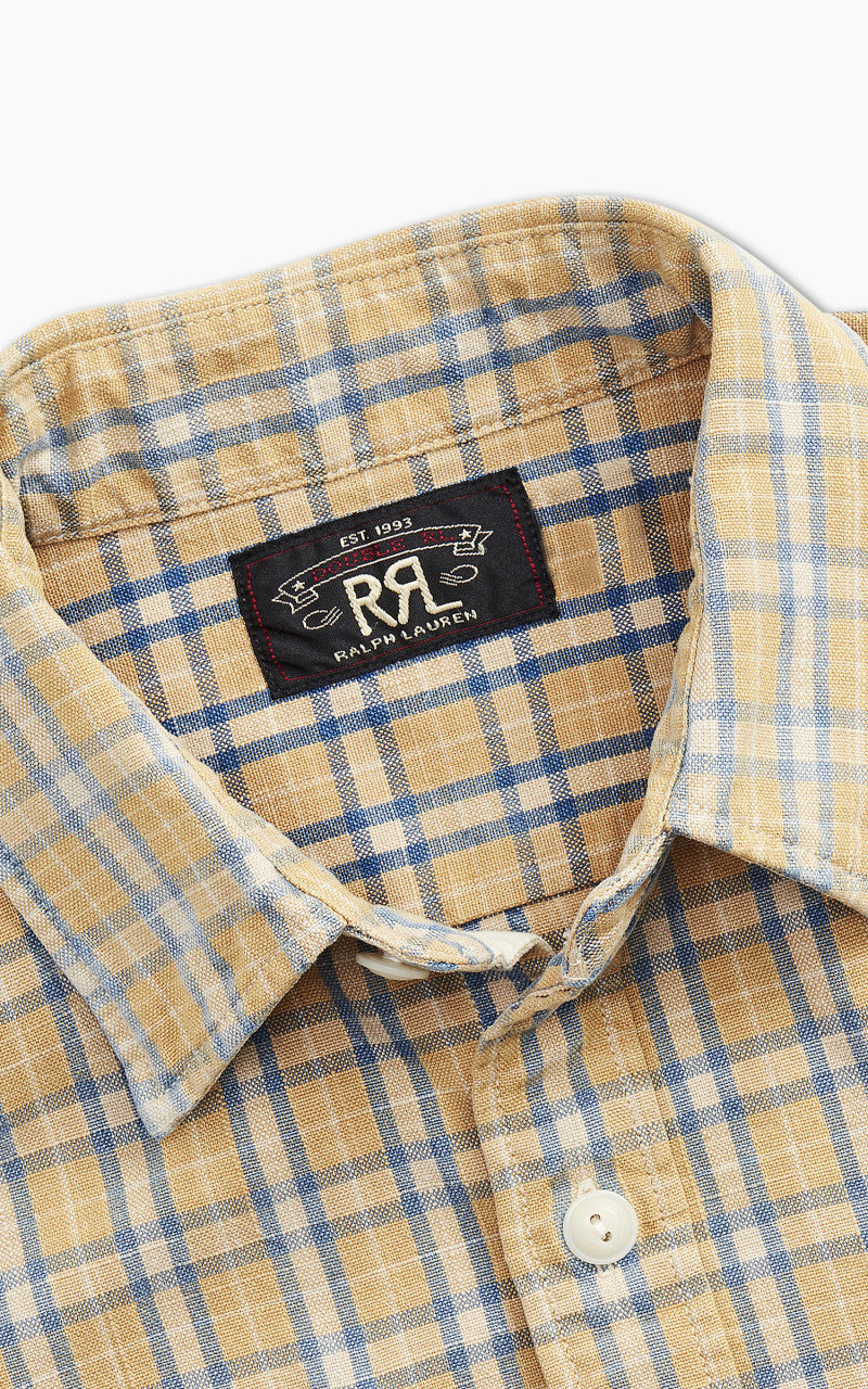RRL Cody Plaid Woven Workshirt Tan/Indigo