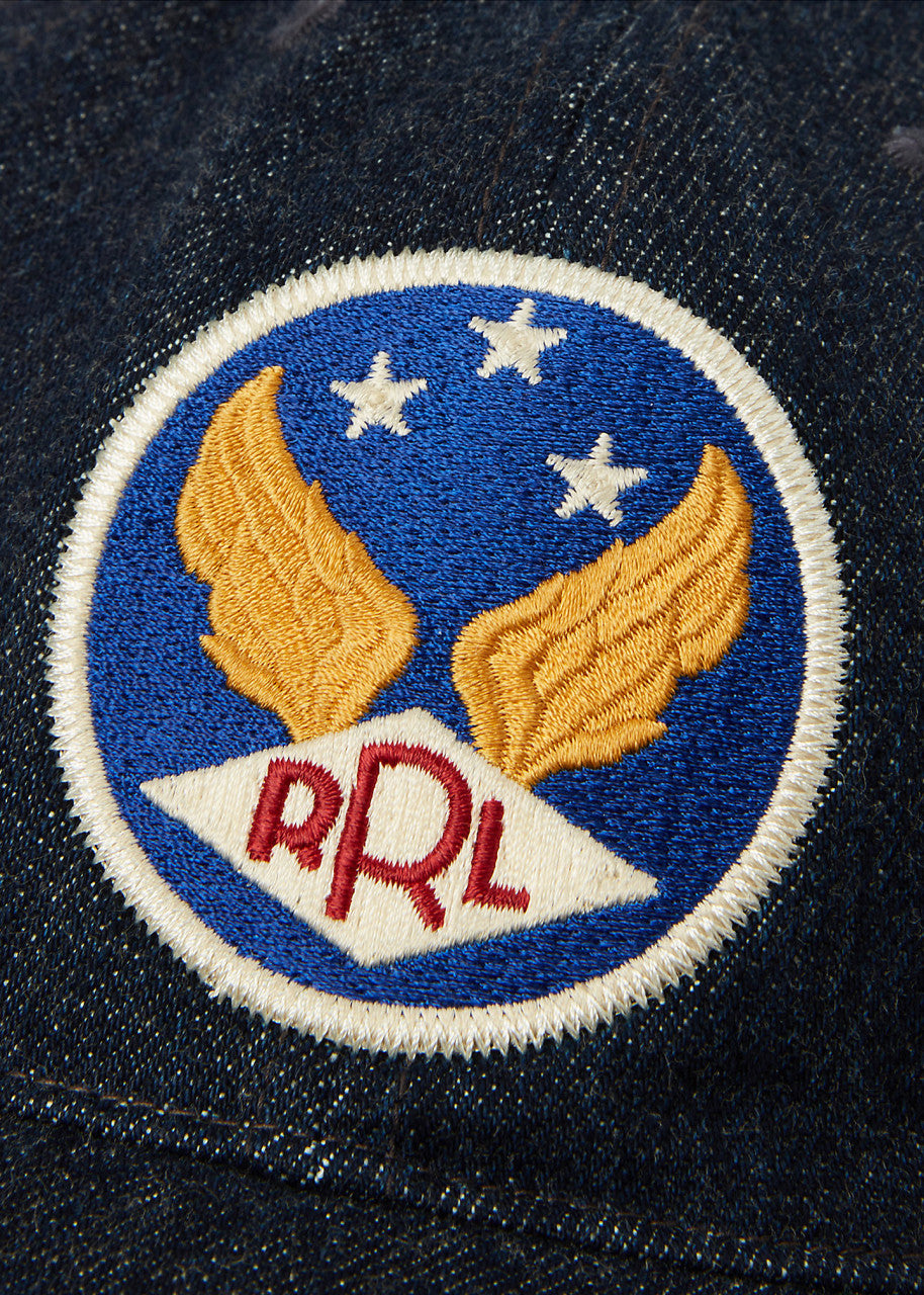 RRL Winged-Logo Baseball Cap Denim Indigo