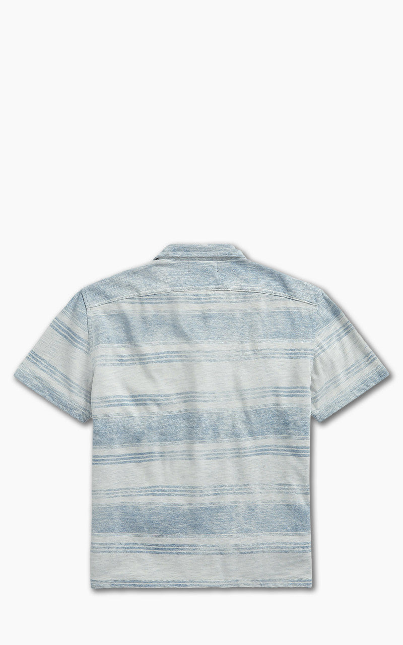 RRL Camp Shirt Striped Jersey Indigo