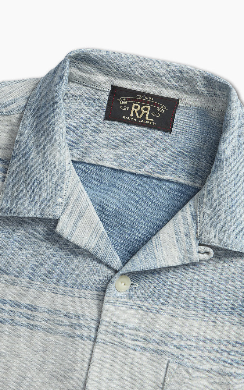 RRL Camp Shirt Striped Jersey Indigo