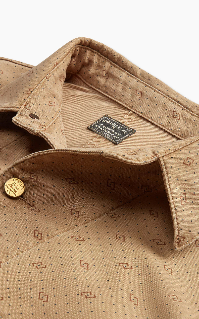 RRL Utility Jacket Print Reverse-Twill Printed Washed Khaki