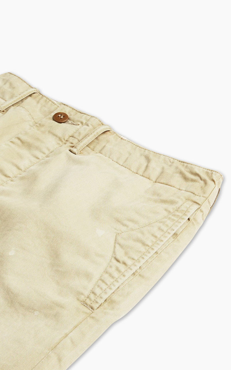 RRL Officer's Trouser Distressed Herringbone Vintage Khaki