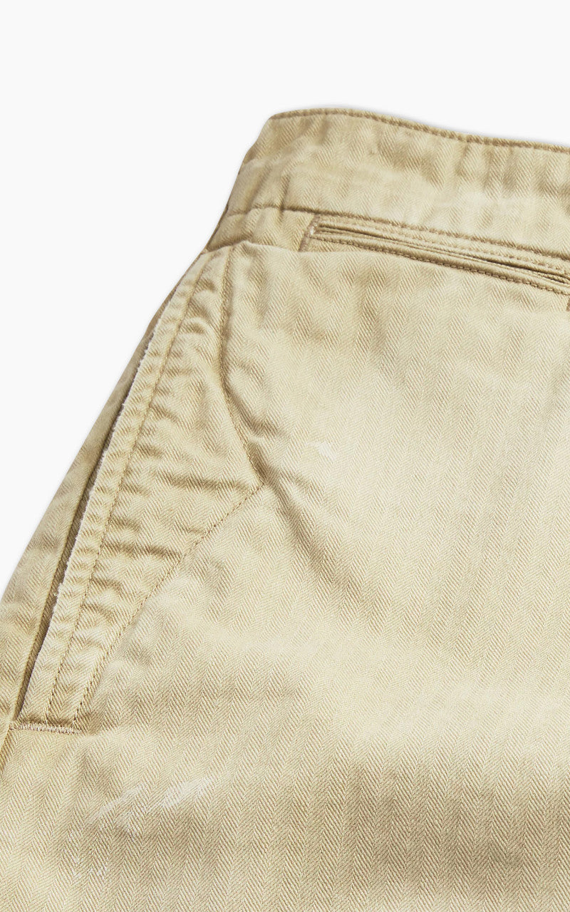 RRL Officer's Trouser Distressed Herringbone Vintage Khaki