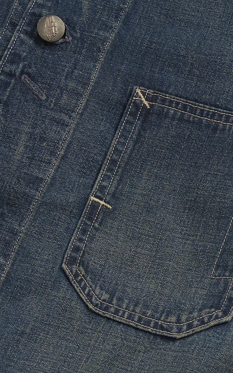RRL Engineer Denim Jacket Cotton-Linen Torrington Wash