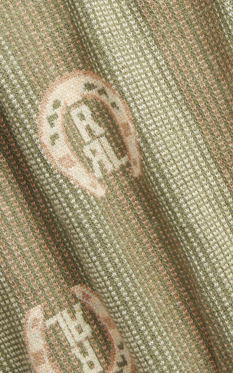 RRL Horseshoe-Logo Cotton Overshirt Jumper Sage Multi