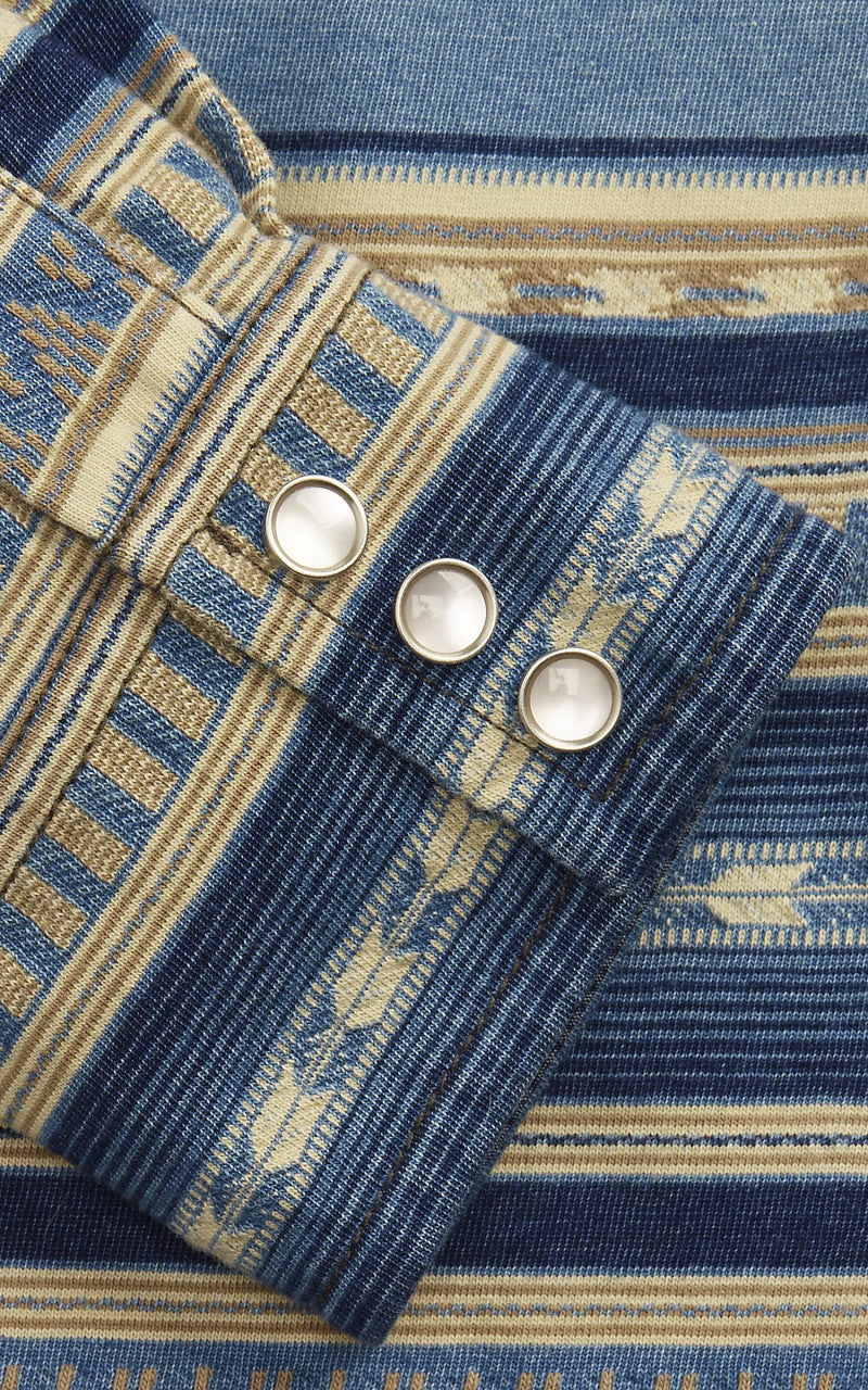 RRL Buffalo Western Shirt Jacquard Indigo