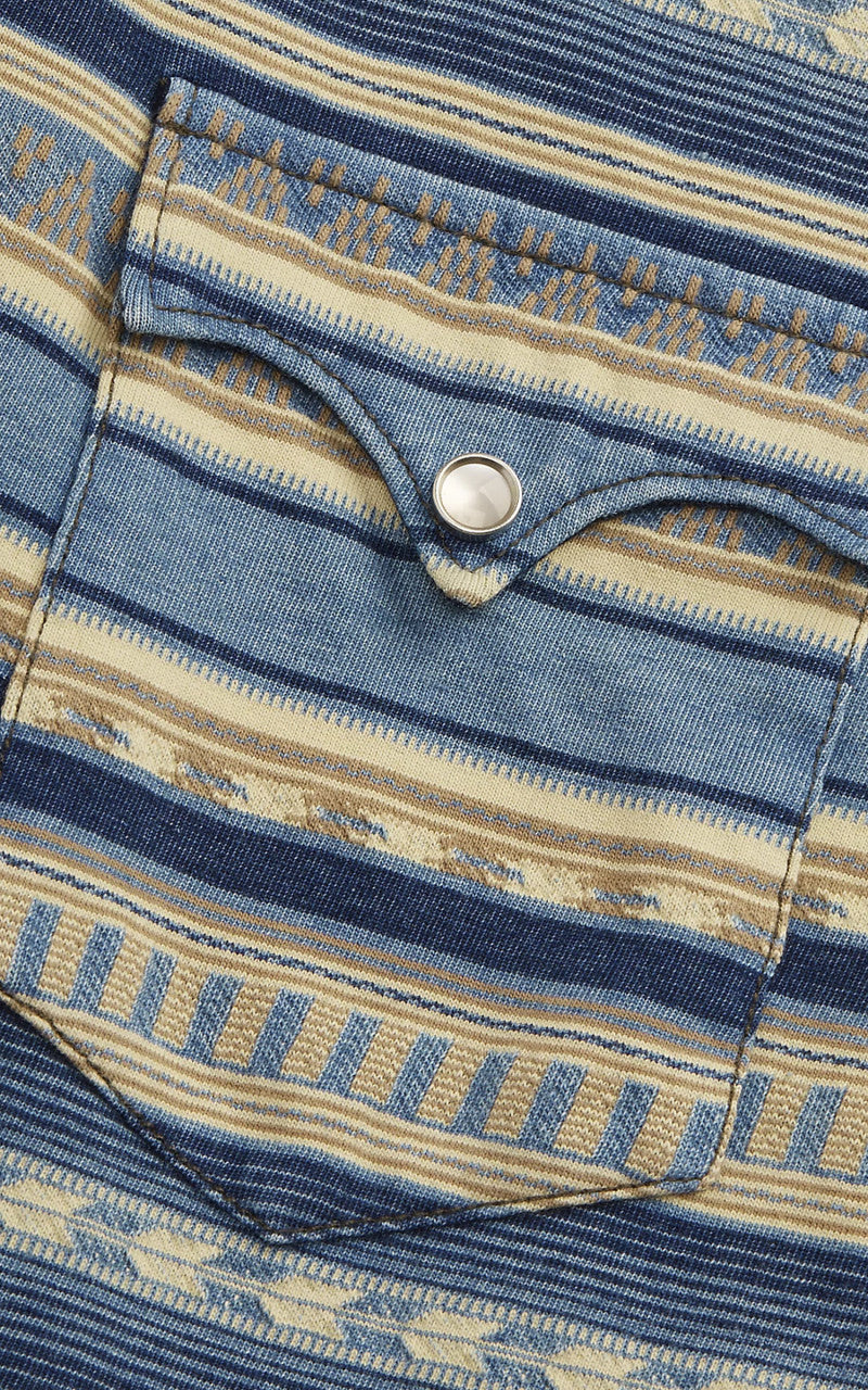 RRL Buffalo Western Shirt Jacquard Indigo