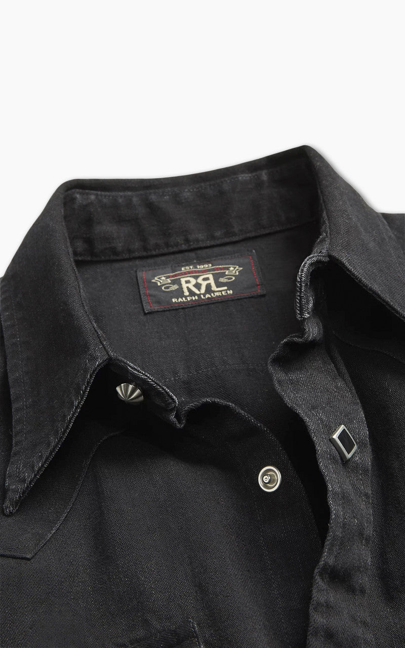 RRL Sawtooth Western Shirt Denim Black