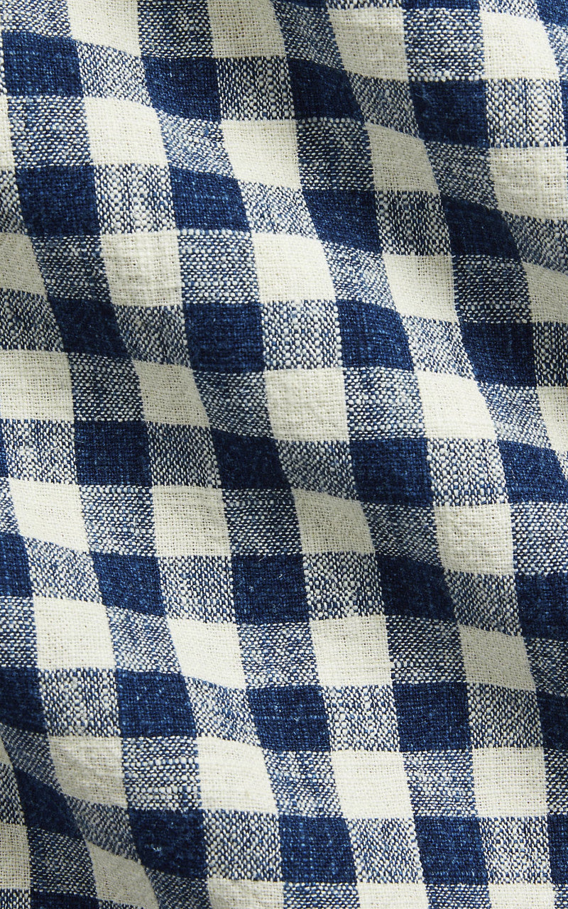 RRL Linen-Cotton Workshirt Indigo Checked