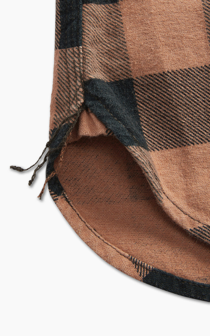 RRL Buffalo Check Chamois Workshirt Coral/Black