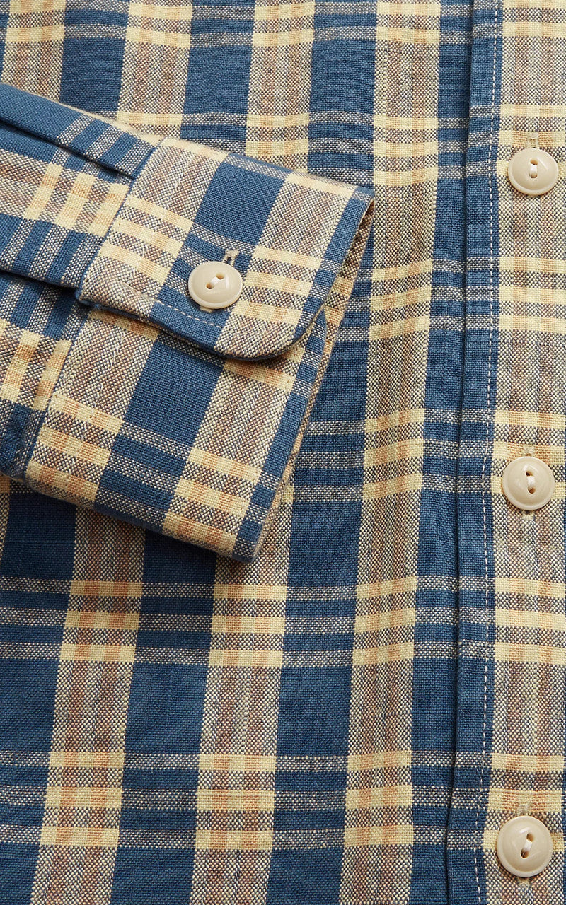 RRL Plaid Woven Workshirt Blue/Yellow