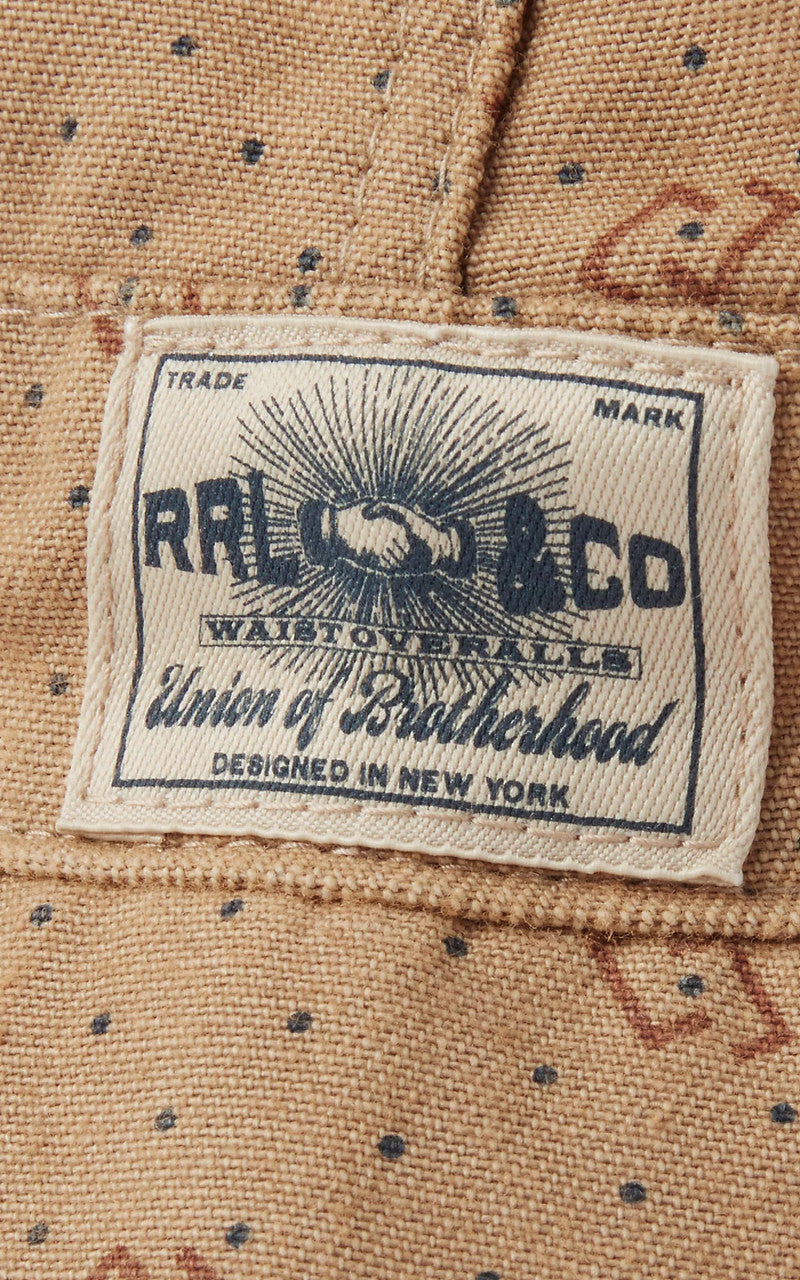 RRL Geometric-Print Twill Engineer Cap Khaki