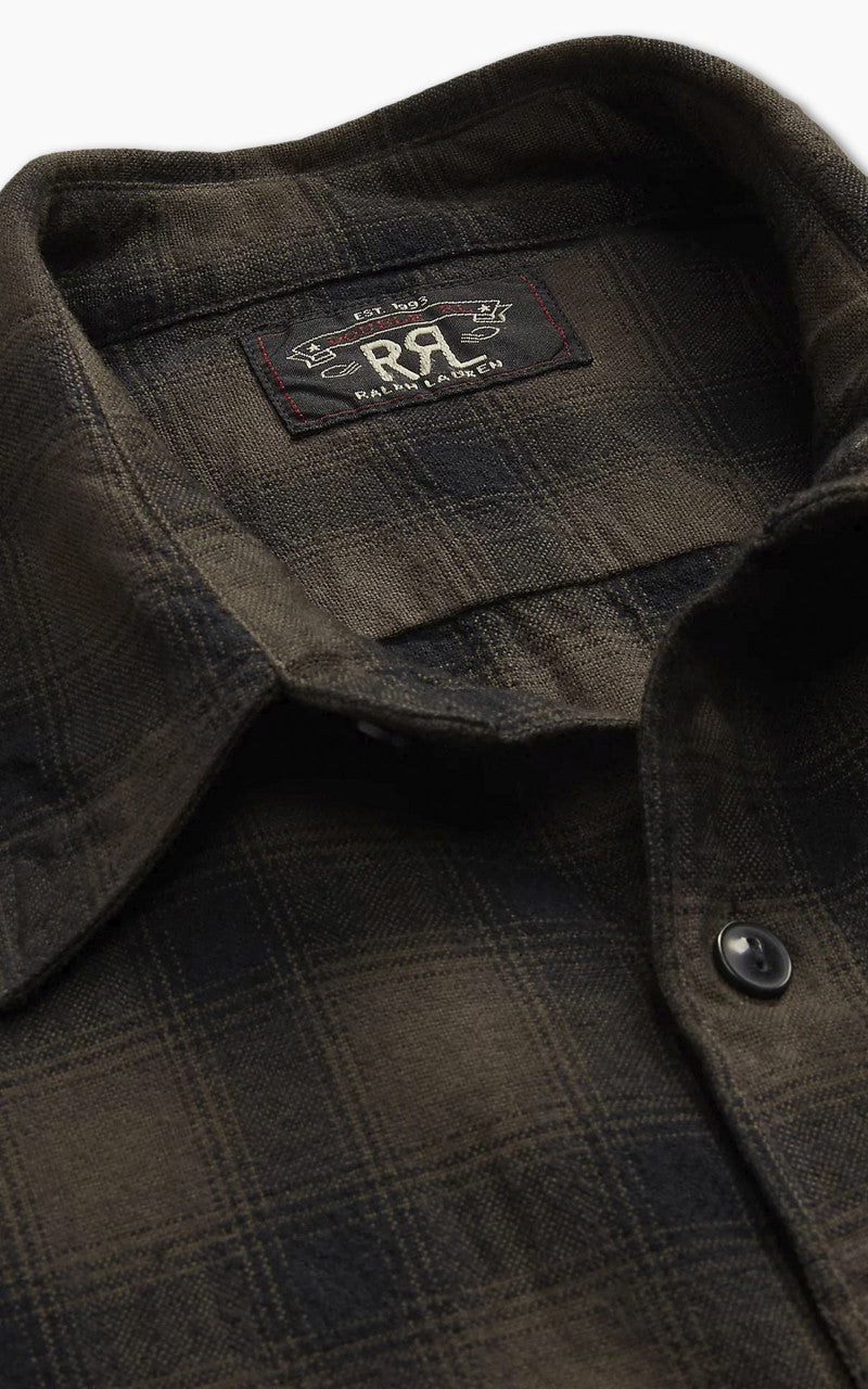 RRL Plaid Canvas Workshirt Black/Grey