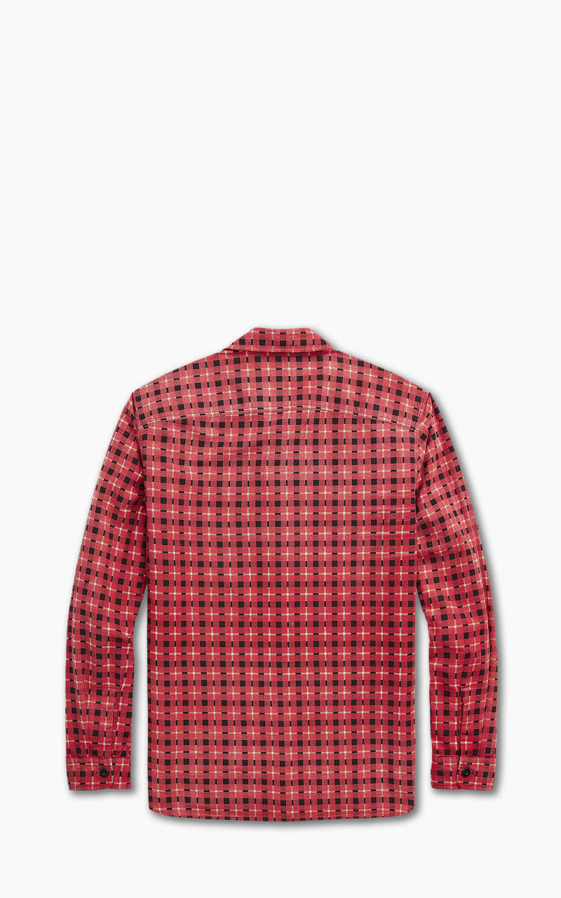 RRL Plaid-Print Chamois Workshirt Red/Multi