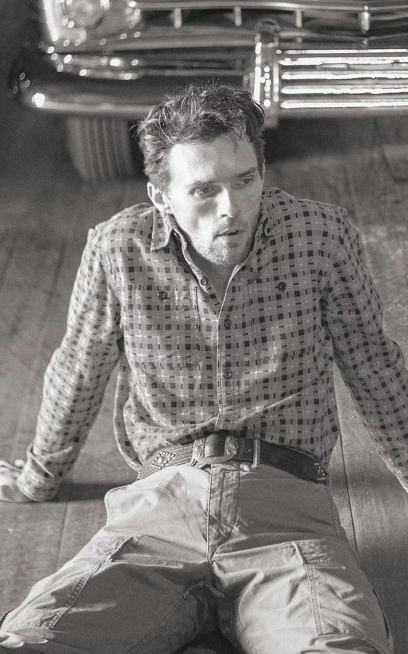 RRL Plaid-Print Chamois Workshirt Red/Multi