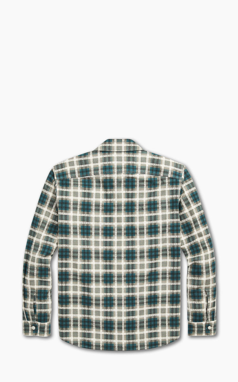 RRL Plaid-Print Chamois Workshirt Green/Multi