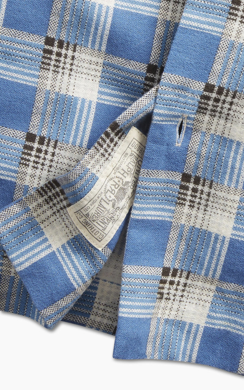 RRL Plaid-Print Chamois Camp Shirt Blue/Multi