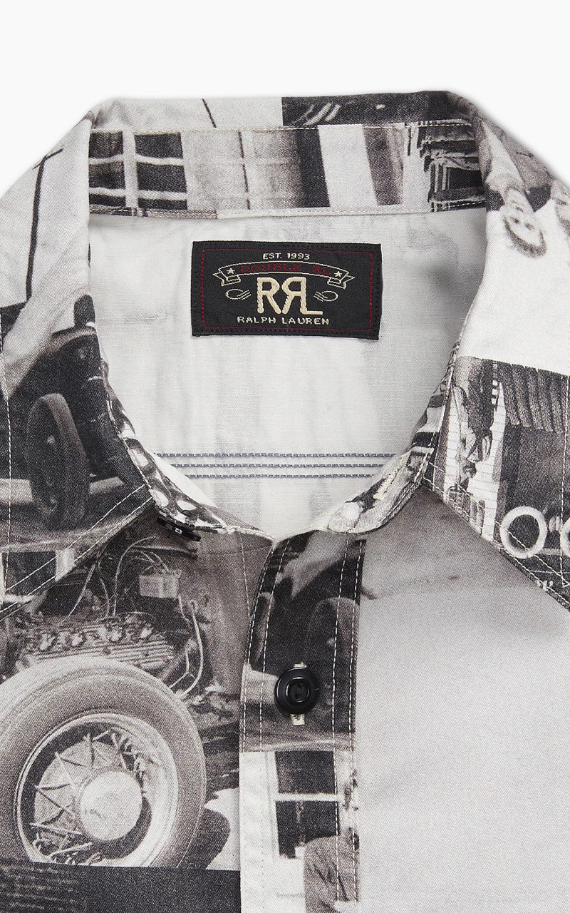 RRL Photo-Print Twill Workshirt Black/White