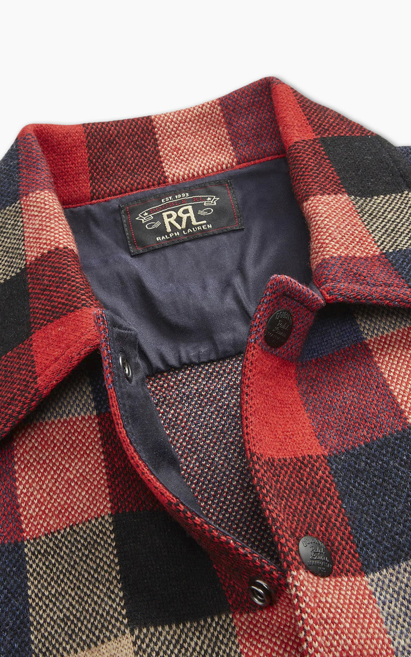 RRL Plaid Wool Jumper Jacket Red Multi