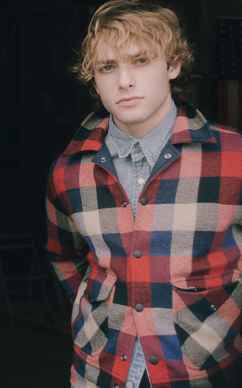 RRL Plaid Wool Jumper Jacket Red Multi