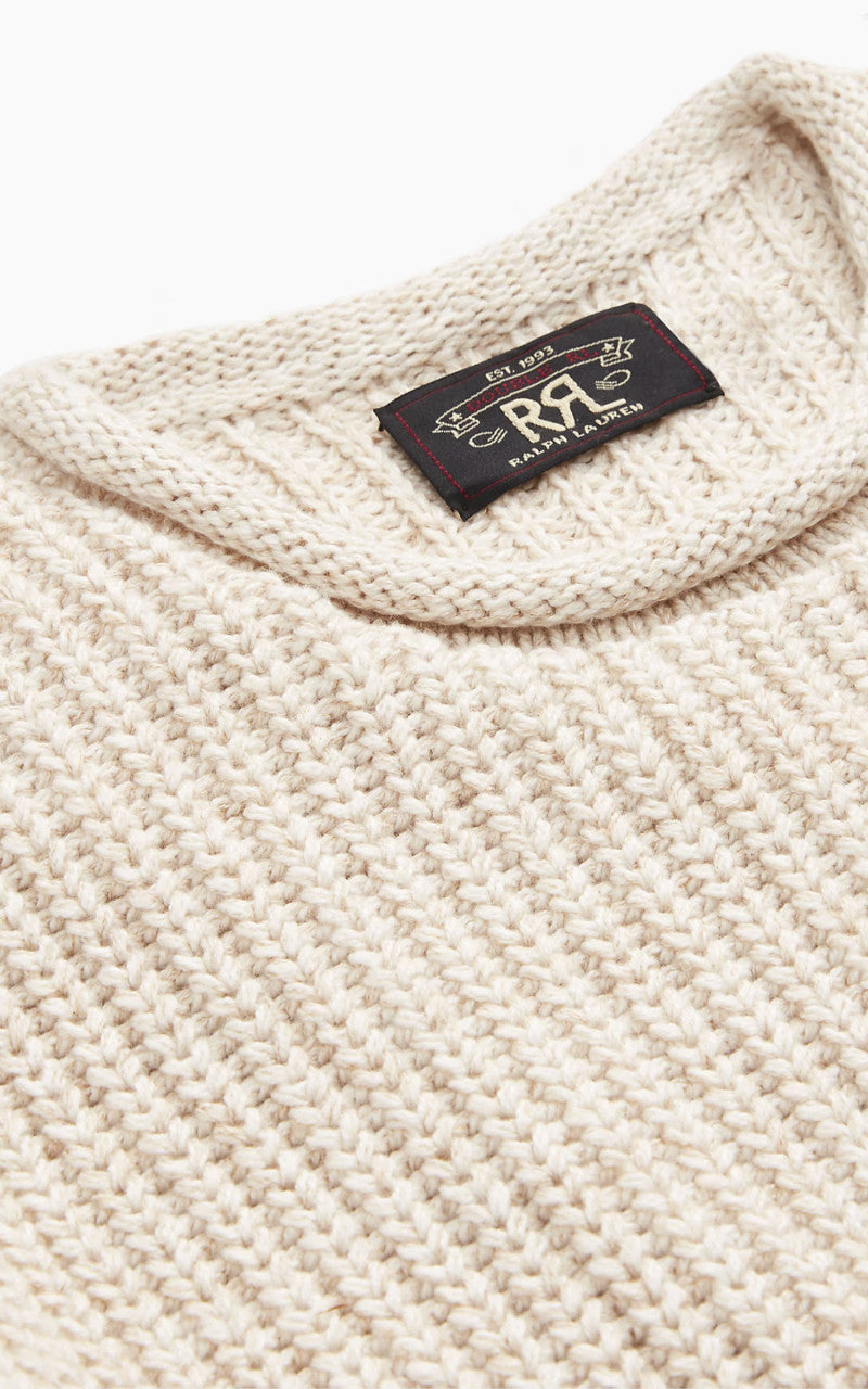 RRL Cotton-Linen Rollneck Jumper Raw White