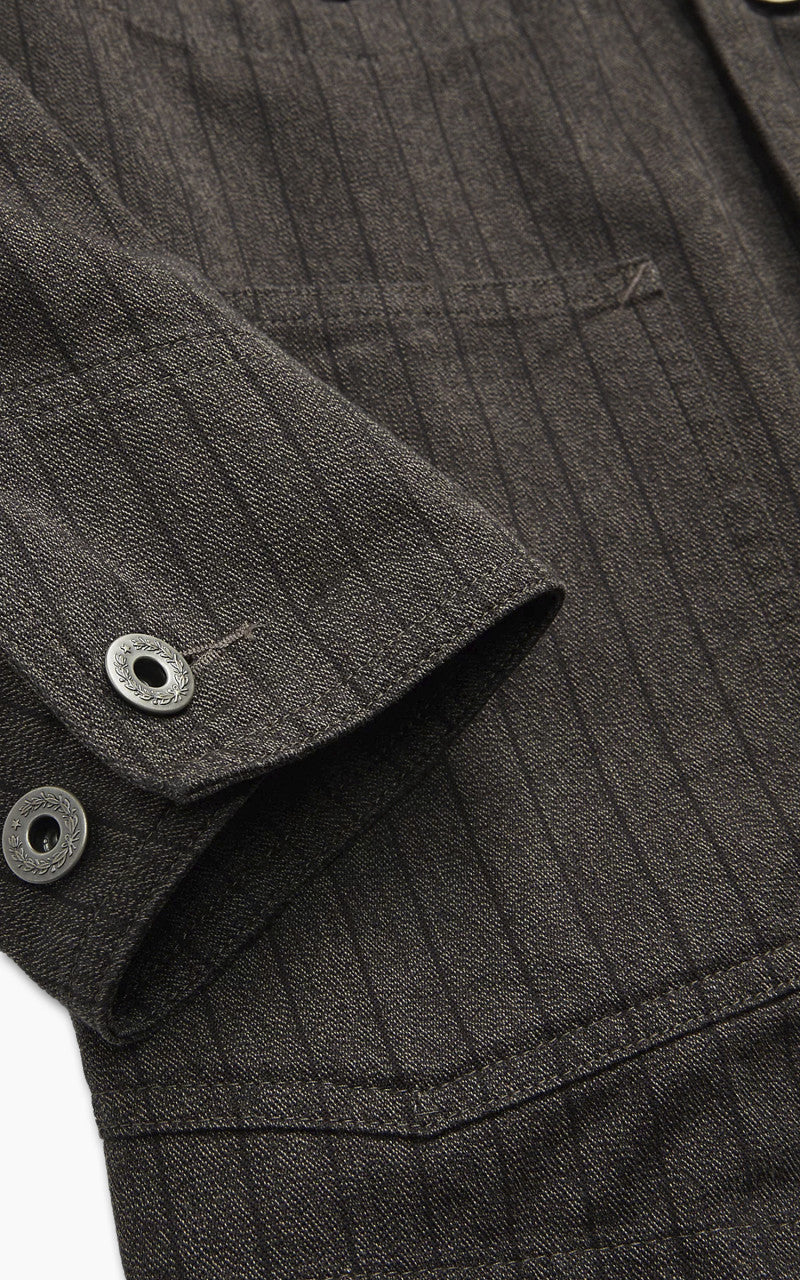 RRL Striped Jaspe Twill Jacket Black/White