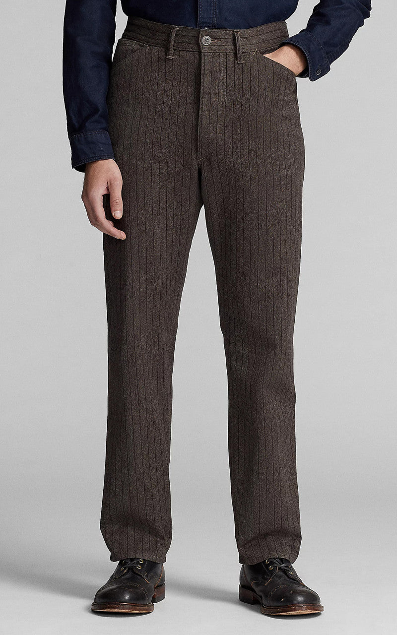 RRL Striped Jaspe Twill Field Trouser Black/White