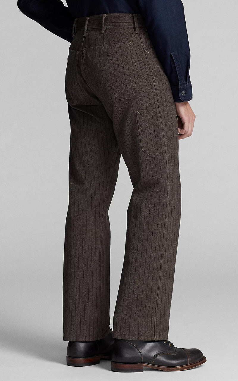 RRL Striped Jaspe Twill Field Trouser Black/White