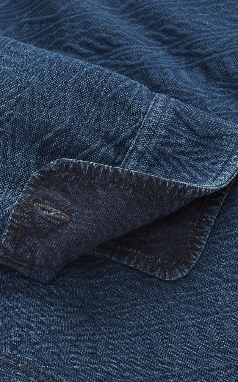 RRL Guernsey-Patterned Jacquard Workshirt Indigo