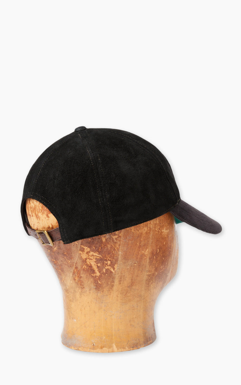 RRL Ranch Logo Suede Ball Cap Black